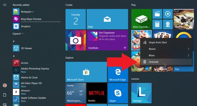 Uninstall Unnecessary Applications